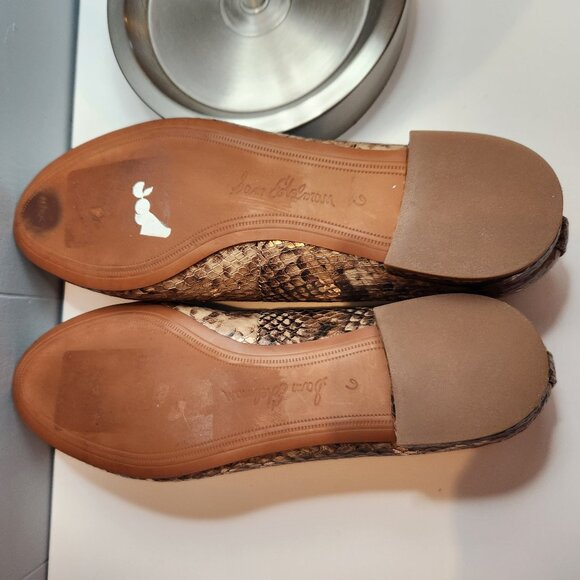 Sam Edelman Jordy Metallic Snakeskin Python Loafers Slip-On Shoes - Picture 8 of 10